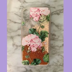 Casetify Floral w/ Glitter iPhone X/Xs Case
